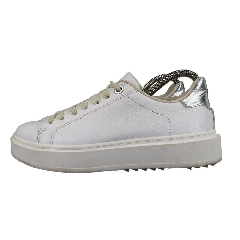 Steve Madden Shoes Womens 7 Sneakers Fashion Platform Charlie White Lace Up Low - Picture 4 of 14